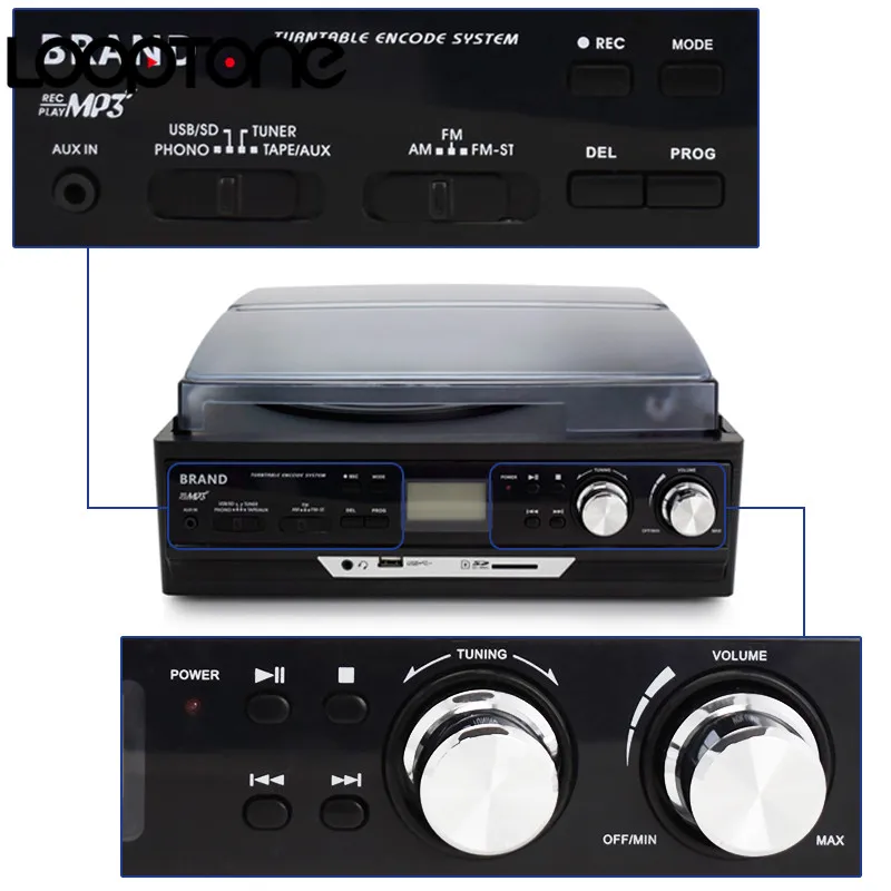 Виниловый проигрыватель для видеороликов с Bluetooth и встроенными динамиками|turntable