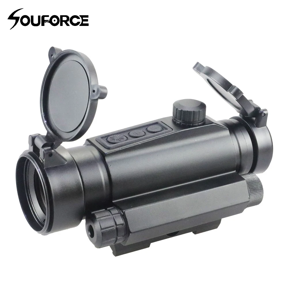 New 1x30 Optics Red Sight Optical Scope Single Point Dotted Line Red Coating QD Waterproof Riflescope for Airsoft Hunting Rifle