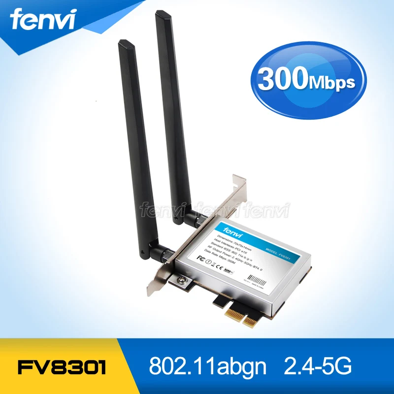 300Mbps Dual band Wifi PCI E adapter Antennas Wireless