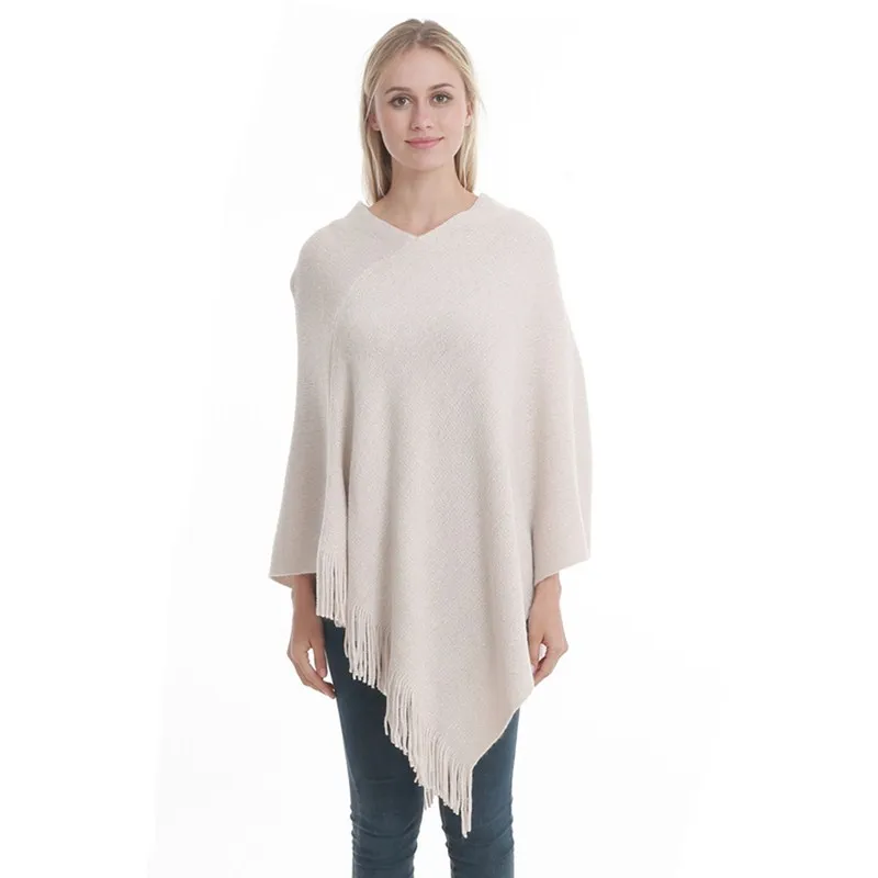 Europe America Fashion Woman Poncho Kintted Sweater Sleeveless Casual Scarf Warm Poncho Plus Size Pullover Woman Coat Capes