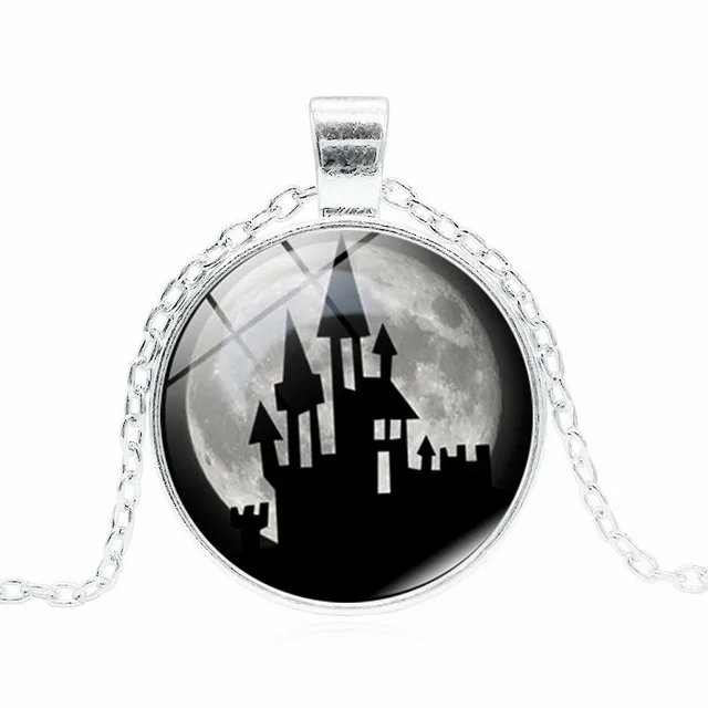 vintage halloween jewelry cabochon crystal necklace pendants statement for children gift chain silver color necklace