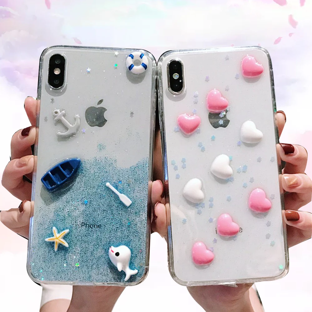 Модный милый чехол для iPhone 7 8 Plus XR XS Max 3D облако X Xs 6s 6 роскошный мягкий силиконовый