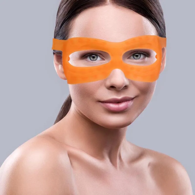 

New 1pc Orange 3D Eye Mask Silicone Finger Pressure Massage Eye Mask Cover Tighten Eye Muscle Wrinkle Remove fe11