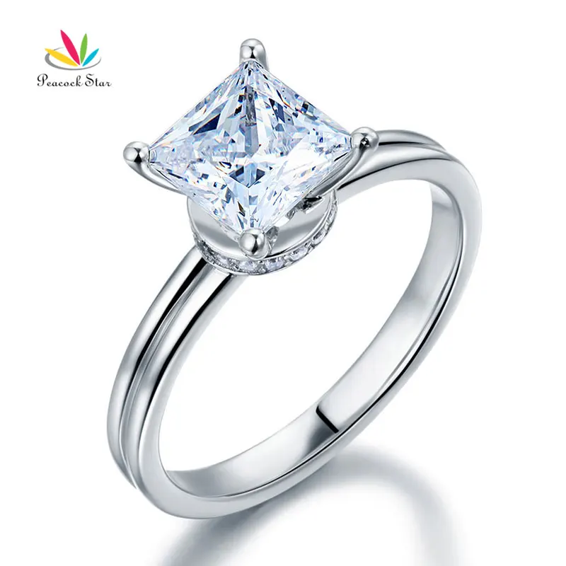 

Peacock Star 14K White Gold 1 Carat Moissanite Diamond Wedding Engagement Ring Fine Gold Jewelry