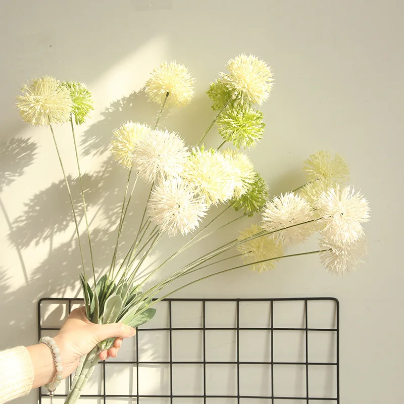 5 heads Artificial Dandelion Flower Branches For Diy Home Garden Decoration Photography Props Wedding