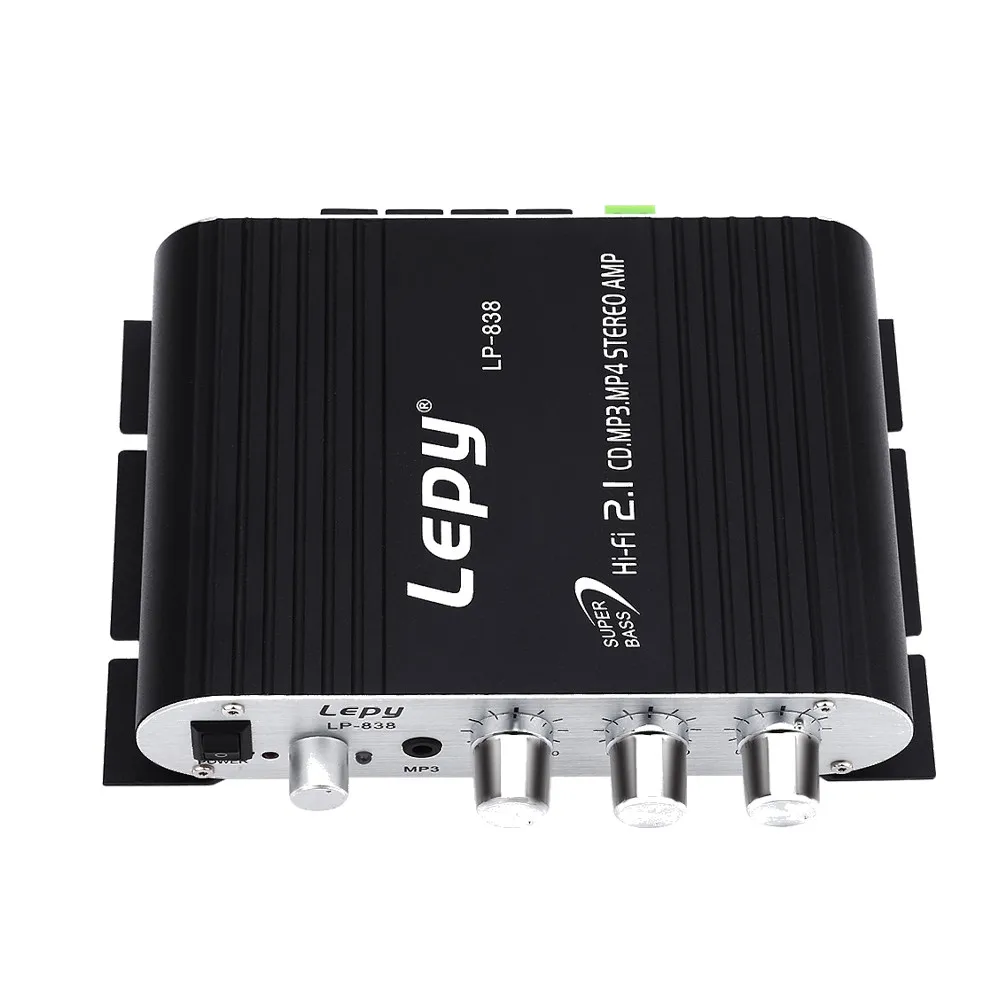 Lepy LP-838 мини Hi-Fi стерео усилитель DVD автомобиль авто мотоцикл Домашнее аудио стерео бас без power Plug динамик усилитель - изображение