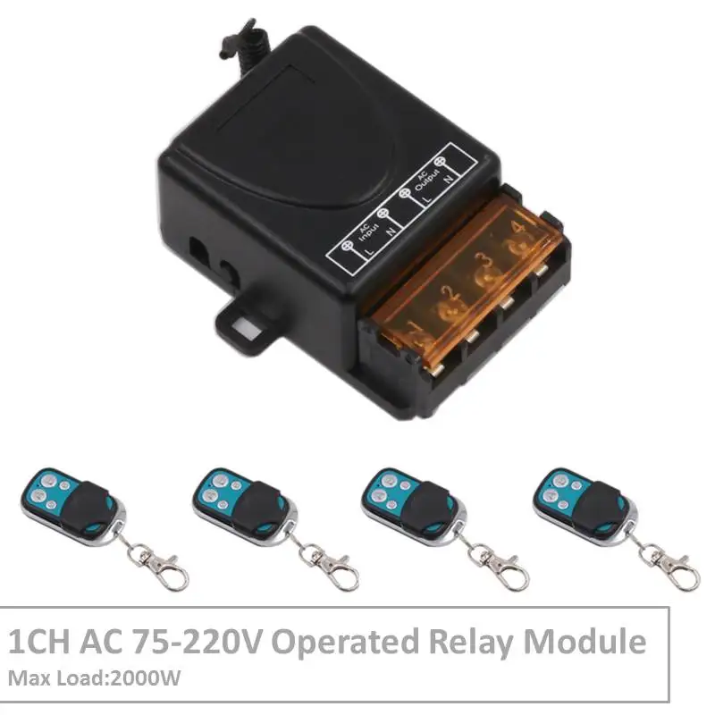 

433MHz Wireless Universal Remote Control AC220V 30A 1CH rf Relay Receiver and Transmitter for LED light/Motor/Pump/Farm/Wireless