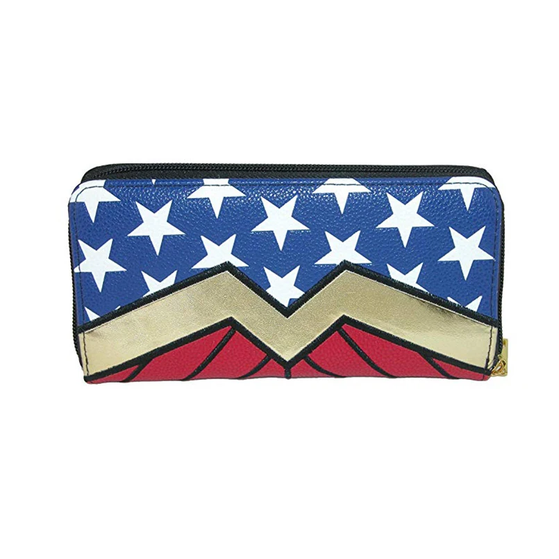 Wonder Woman Wallet - DC Comics Zip Around New long wallet PU Leather Money Clip card wallet
