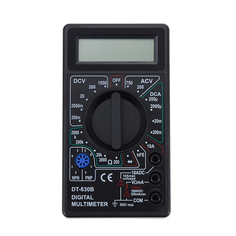 

830B LCD digital multimeter AC / DC 750 / 1000V digital mini multimeter probe for voltmeter ammeter ohm test instrument