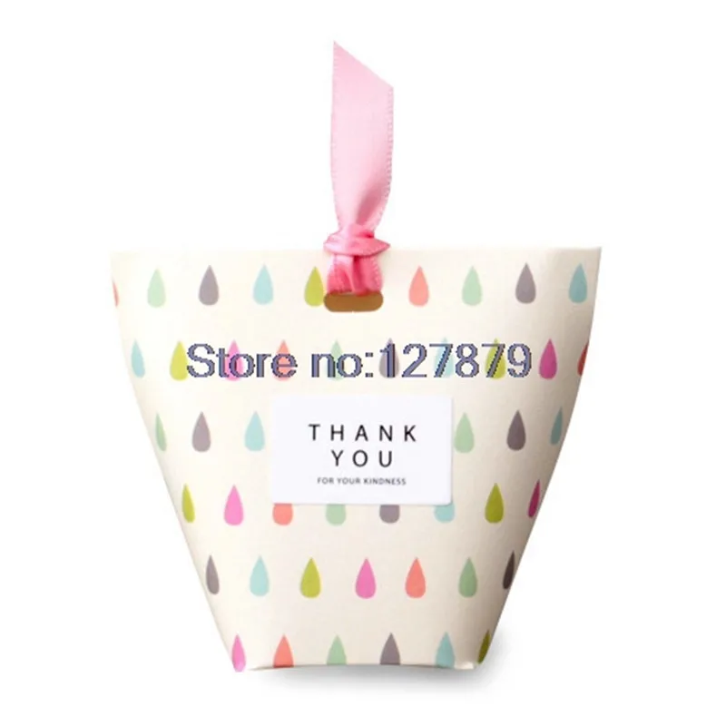 50pcs  raindrop pattern flower Candy Box ,paper gift bag,gift wrapping