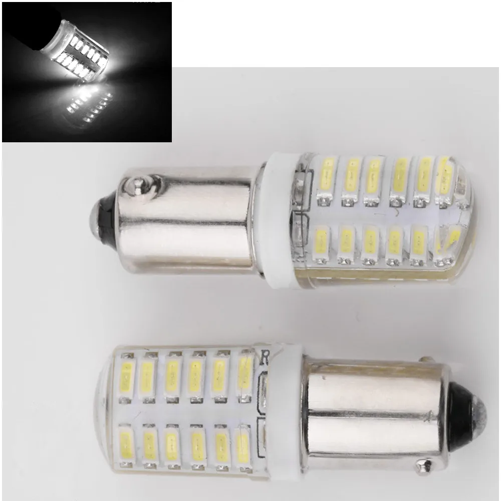 2pcs BA9S/T4W LED silica gel bulb with 24SMD 3014 LED chips for ...