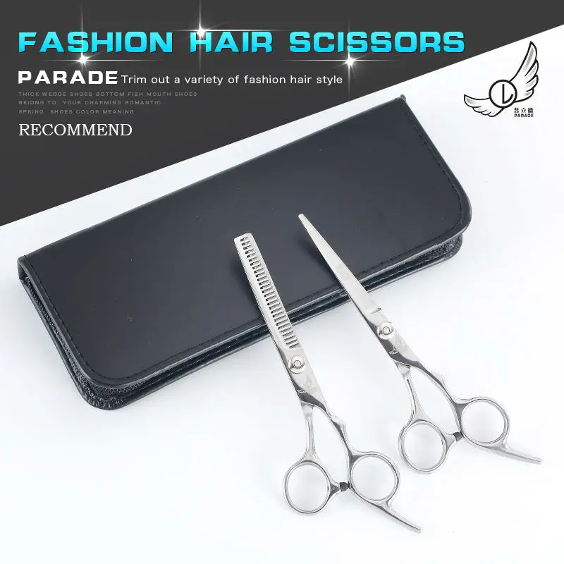 

6 inch Cutting Thinning Styling Tool Hair Scissors Stainless Steel Salon Hairdressing Shears Regular Flat Teeth Blades