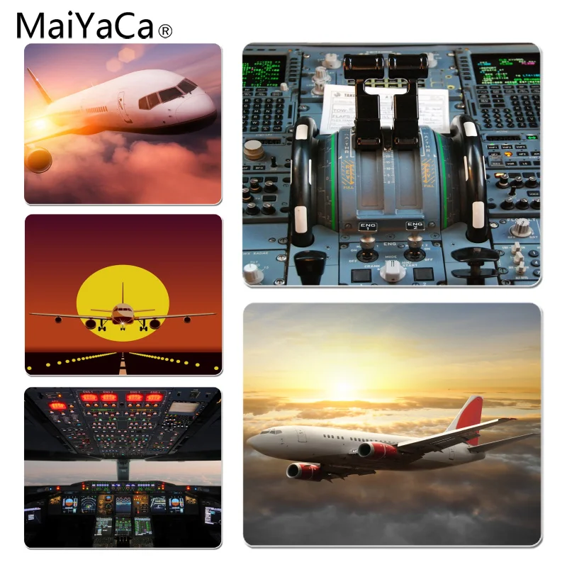 

MaiYaCa My Favorite Airplane Airbus Cockpit Gamer Speed Mice Retail Small Rubber Mousepad Size for 25x29cm Rubber Mousemats