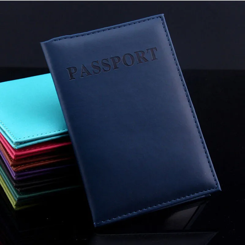 6 цветов, женский и мужской держатель для паспорта, иммитационная кожа, женский и мужской держатель для карт, Настольный Органайзер - Цвет: dark blue