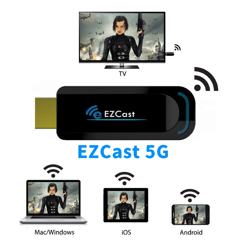 

EZCAST 5G HDMI 1080P TV Stick Dongle display DLNA Miracast Airplay DLNA Chromecast Stick For IOS Android OS Windows Smartphone