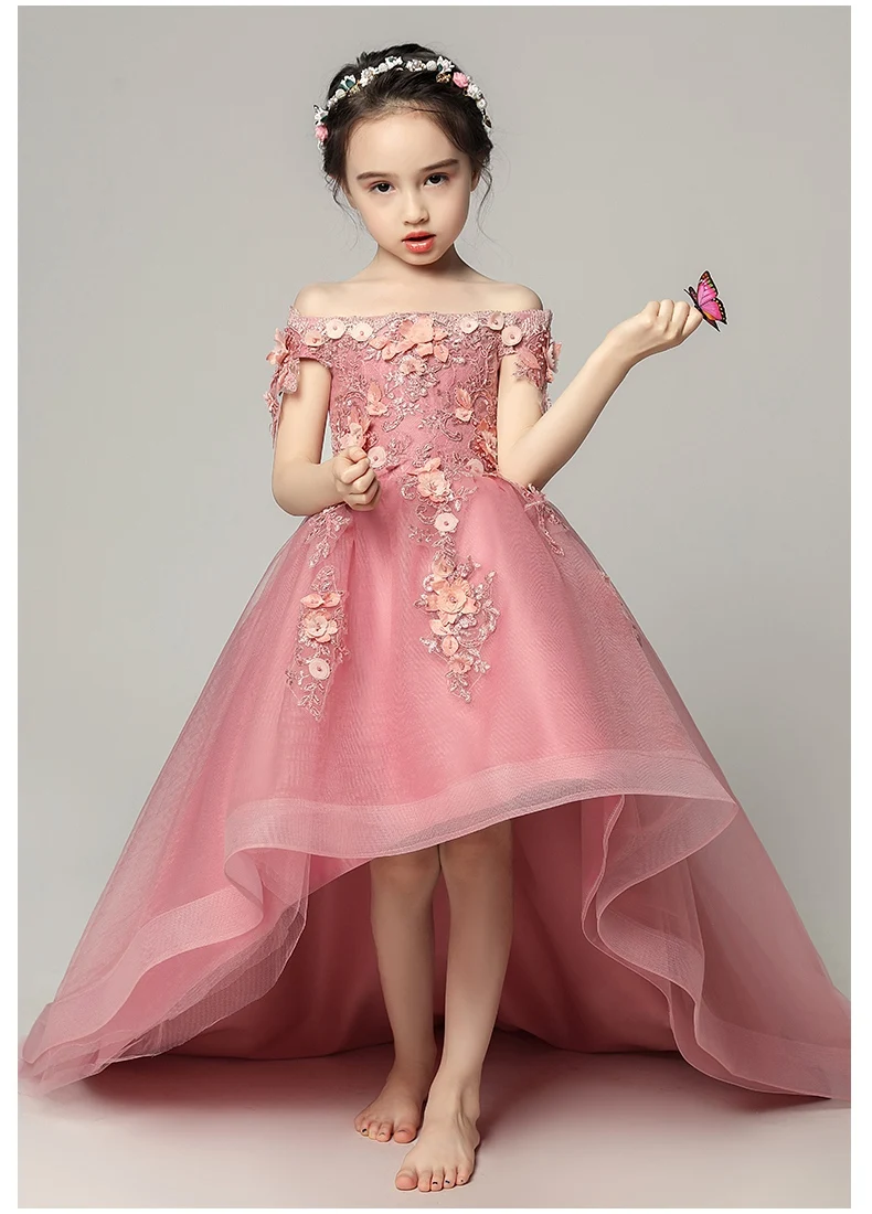 Glamorous Girls Flower Applique Dress