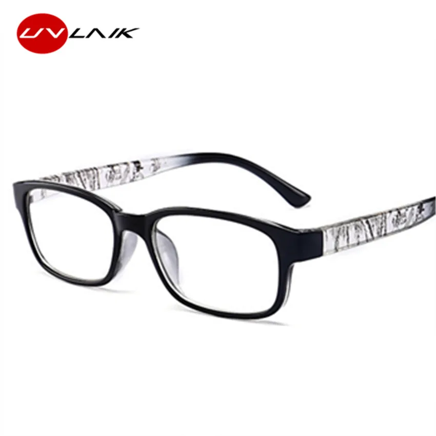 UVLAIK Anti blue Reading Glasses Hyperopia Men Women Presbyopic Reading Eyeglasses Prescription+1.0+4.0 - Цвет оправы: black