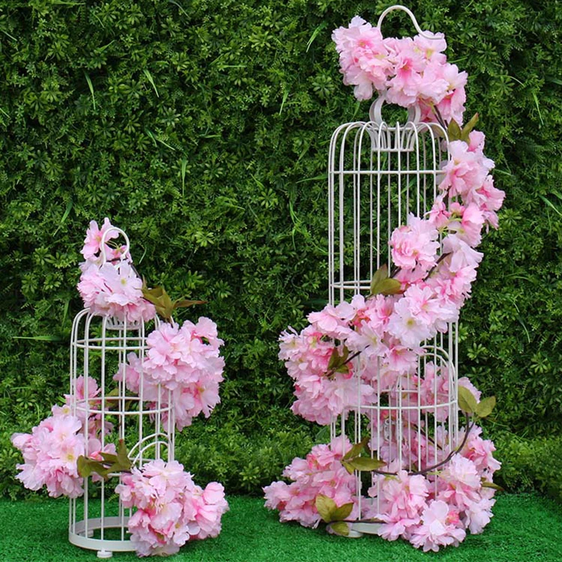 Artificial Flower Cherry Blossom Wedding Garland Vine Leaf Hanging Decor Home