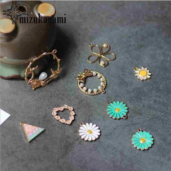 

Zinc Alloy Drop Oil Enamel Charms Flowers Chrysanthemum Charms Pendant 10pcs/lot For DIY Jewelry Making Accessories