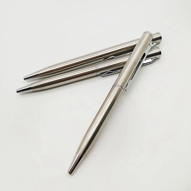 1pcs Stainless Steel Rod Rotating Metal Ballpoint Pen Stationery Mini 0