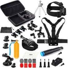 SHOOT Action Camera Accessories Set For gopro 5 4 3 xiaomi yi 4k sjcam sony eken backpack clip head chest wrist strap monopod