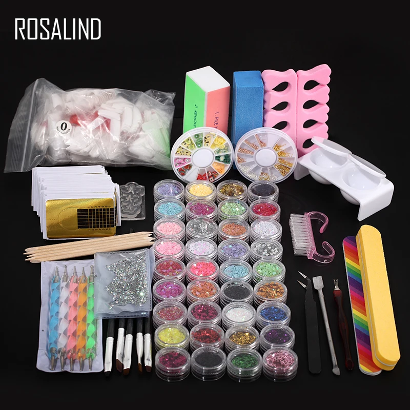 ROSALIND 22PCS/LOT Manicure Set Professional Acrylic Nail Kit Apparatus Nail Art Tools Cutter Brushes Form Nail Extension цена ROSALIND 22PCS/LOT Manicure Set Professional Acrylic Nail Kit Apparatus Nail Art Tools Cutter Brushes Form Nail Extension цены онлайн