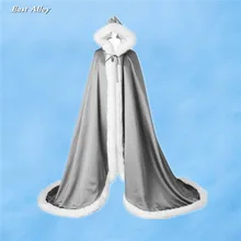 Серебряный свадебный плащ, меховое свадебное платье, меховой свадебный плащ, пальто с капюшоном, свадебное пальто