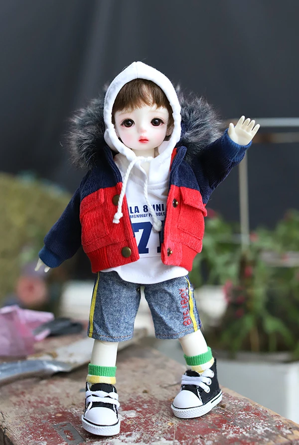 BJD кукла костюм для 1/4 1/6 yosd. MDD куртка с большим меховым воротником теплое лоскутное карманное пальто кукольные аксессуары