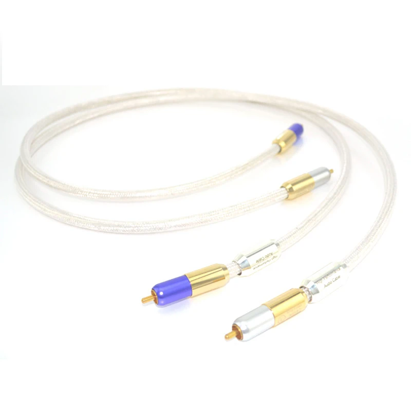 

Free shipping pair Agile OFC Pure copper RCA Interconnects cable With Gold plated RCA plug connector