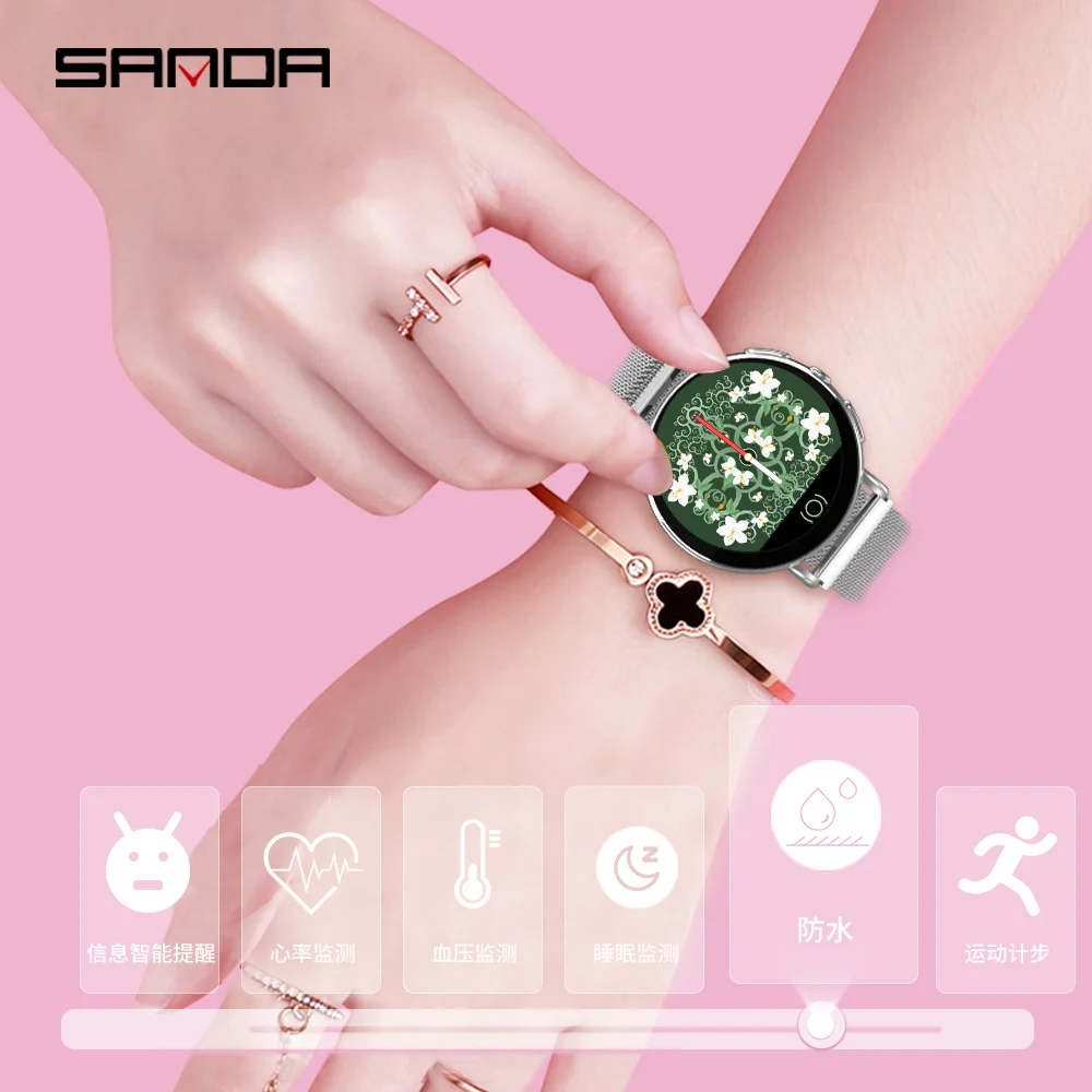 

SANDA 2019 new smart bracelet Bluetooth smart watch heart rate monitoring blood pressure digital watch message call reminder