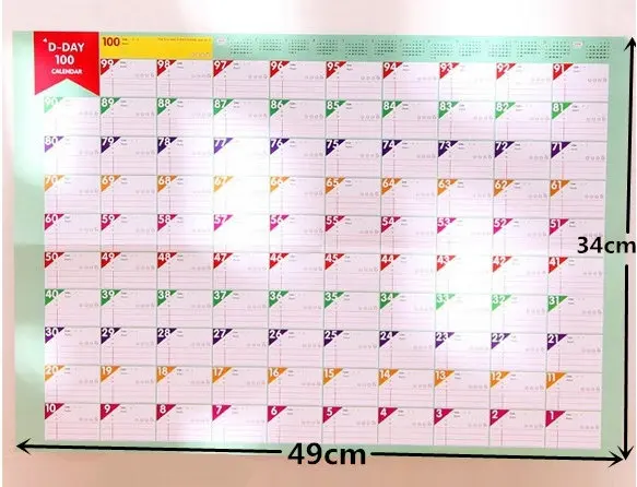 10 шт/лот 100 обратный отсчет в днях Календарь день планировщик плотная бумага ежедневный органайзер для планирования мероприятий(датированный самостоятельно