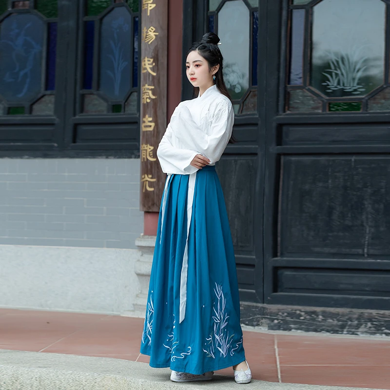 Костюм принцессы ханьфу китайское платье традиционный старинный костюм династии Тан фехтовальщик вышивка сказочный костюм Топы + платье