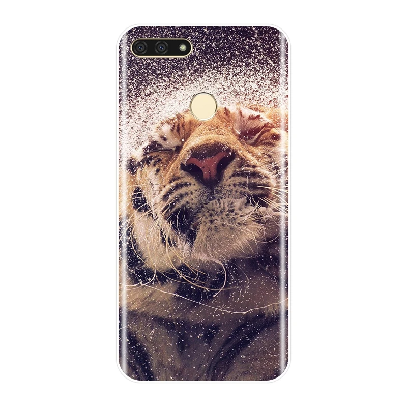 Для huawei Y3 Y5 Y6 Y7 2017 II Pro силиконовый чехол для телефона Тигр Леопард крутая мягкая
