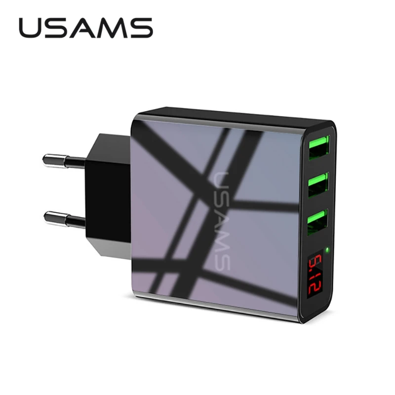 USAMS LED 3 عرض USB شاحن سامسونج التوصيل ماكس 2.4A الذكية سريع شحن الهاتف المحمول شاحن آيفون باد Xiaomi هواوي USAMS LED 3 عرض USB شاحن سامسونج التوصيل ماكس 2.4A الذكية سريع شحن الهاتف المحمول شاحن آيفون باد Xiaomi هواوي