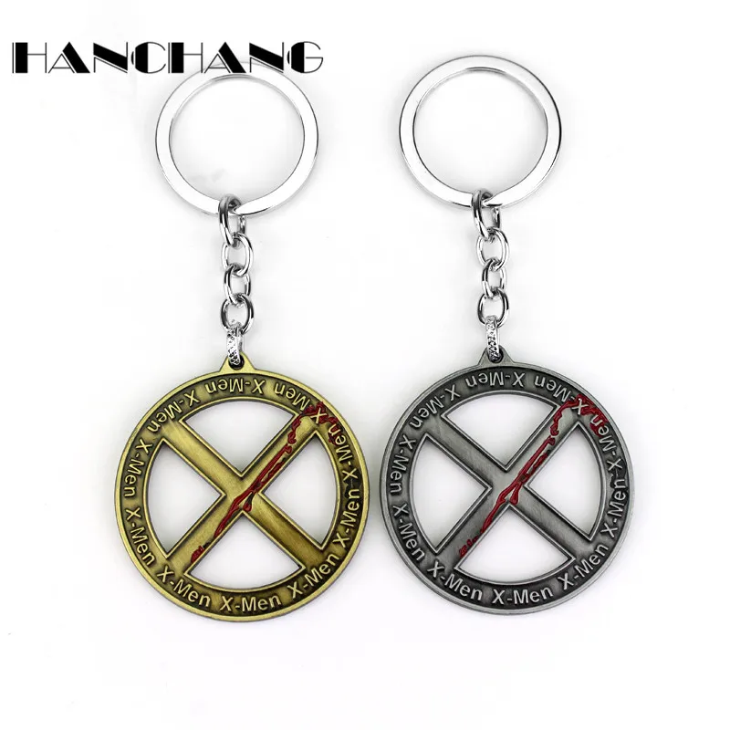 

Cool Men Jewelry X Men Round Key Chain DIY Handmade keychain Chaveiro Superhero Key Ring holder for cars Fans Souvenir Trinket