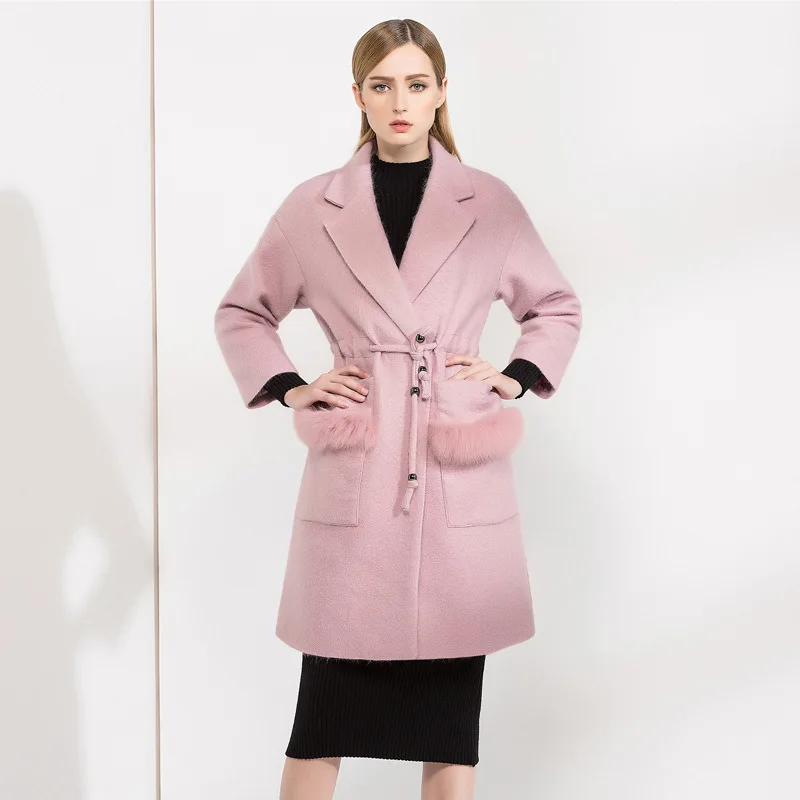 font b Women b font Winter Coat Real Fur Elegant Runway font b Womens b