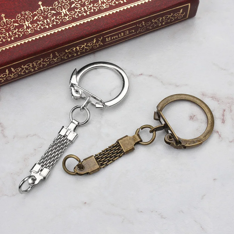 

10pcs/lot 5cm Length Metal Antique Bronze/Rhodium Cool Vintage Key Chains Key Rings