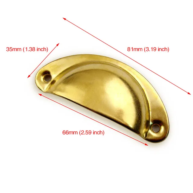 KAK 2PCS Retro Metal Kitchen Drawer Cabinet Door Handle And Furniture Knobs Handware Cupboard Antique Brass Shell Pull Handles Gold
