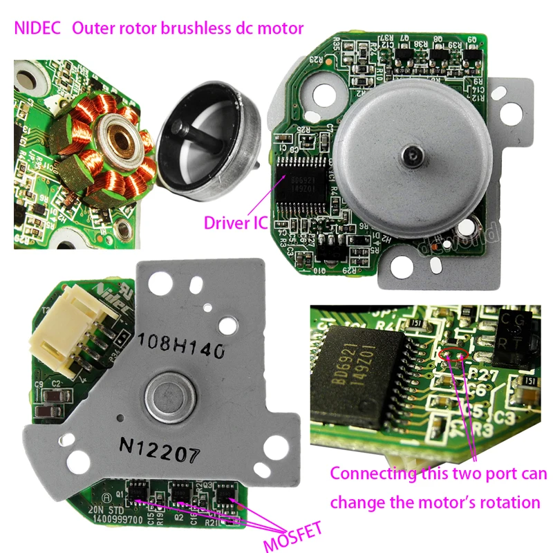 BLDC Nidec Smart 20S PWM Outer Rotor5-24V Brushless Motor Pulse Signal Output EL 