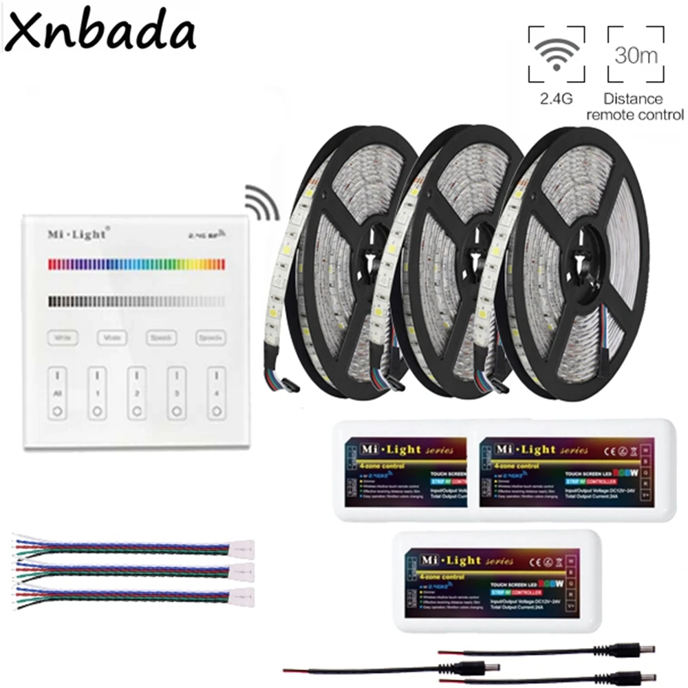 Светодиодная лента 5050 RGB + W/WW 5 ~ 20 м светильник DC12V Mi контроллер светодиода RGBW 2 4G T3 4