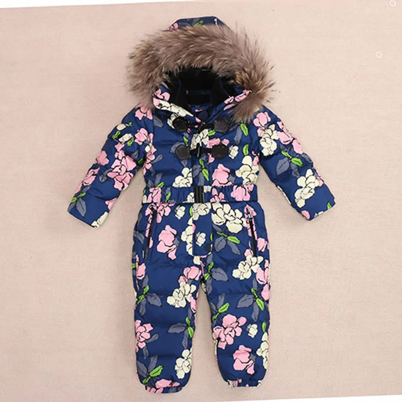 

Baby Snowsuit Jumpsuits 2019 Winter Romper Baby Snowsuit Kids Boys Warm Overalls Girls Newborn Clothes Parka Thicken Down Parka