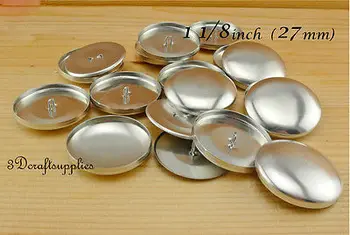 

100 sets of cover button 1 1/8 inch (27mm) Size 45 Self cover buttons Wire back