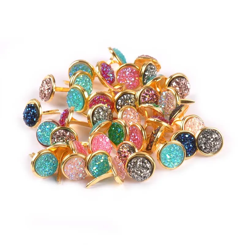 13x13mm 15Pcs Mixed Bronze Brads Scrapbooking Embellishments Fastener Metal Crafts Supplies For DIY Handmade Decoration C2262