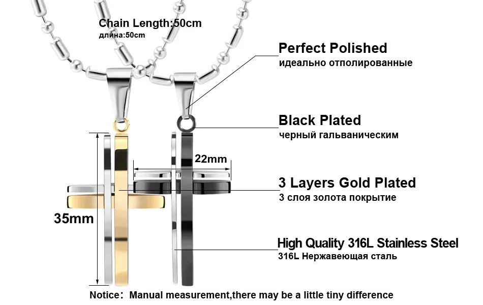 Effie queen унисекс из нержавеющей стали крест ожерелье модное ожерелье для мужчин женщин черный/серебристый/золотой цвет на выбор IN03