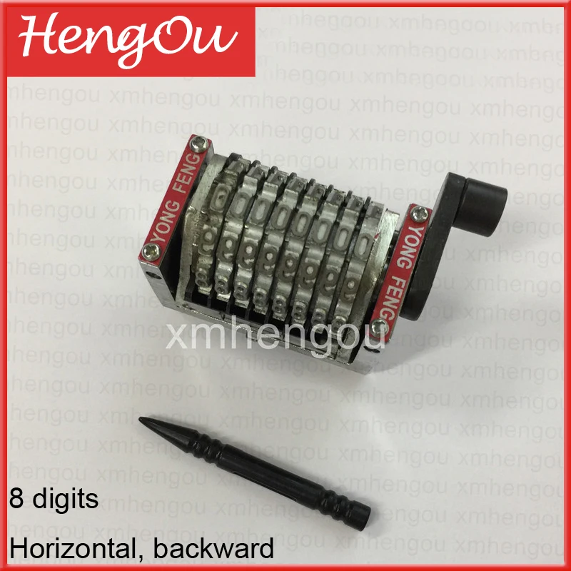 

1 piece 8 digits numbering machine for printing, horizontal, backward 98765...