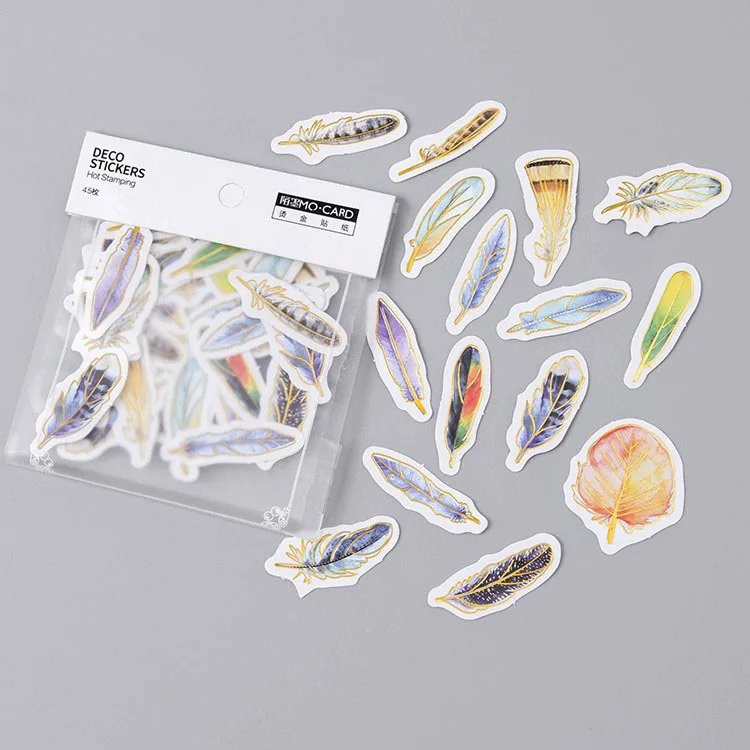 

45pc/pack Bronzing Label Sticker Hand Made Scrapbook Decoration Envelope Sealing Stickers School Supplies