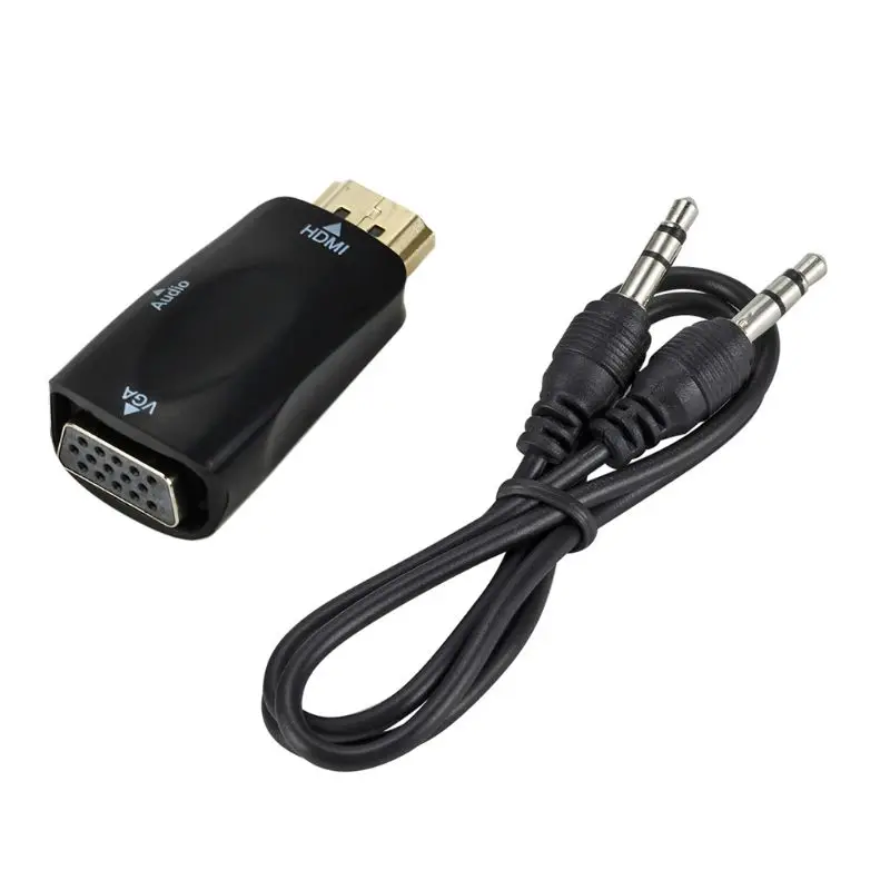  Adattatore da HDMI a VGA Audio Cavo Convertitore Maschio a Femmina HD 1080 P Per PC TV Del Computer