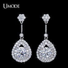 UMODE Brand Halo Long Earrings With Top Quality AAA+ Cubic Zircon Drop Earrings For Women Cheap Jewelry Stores AUE0088