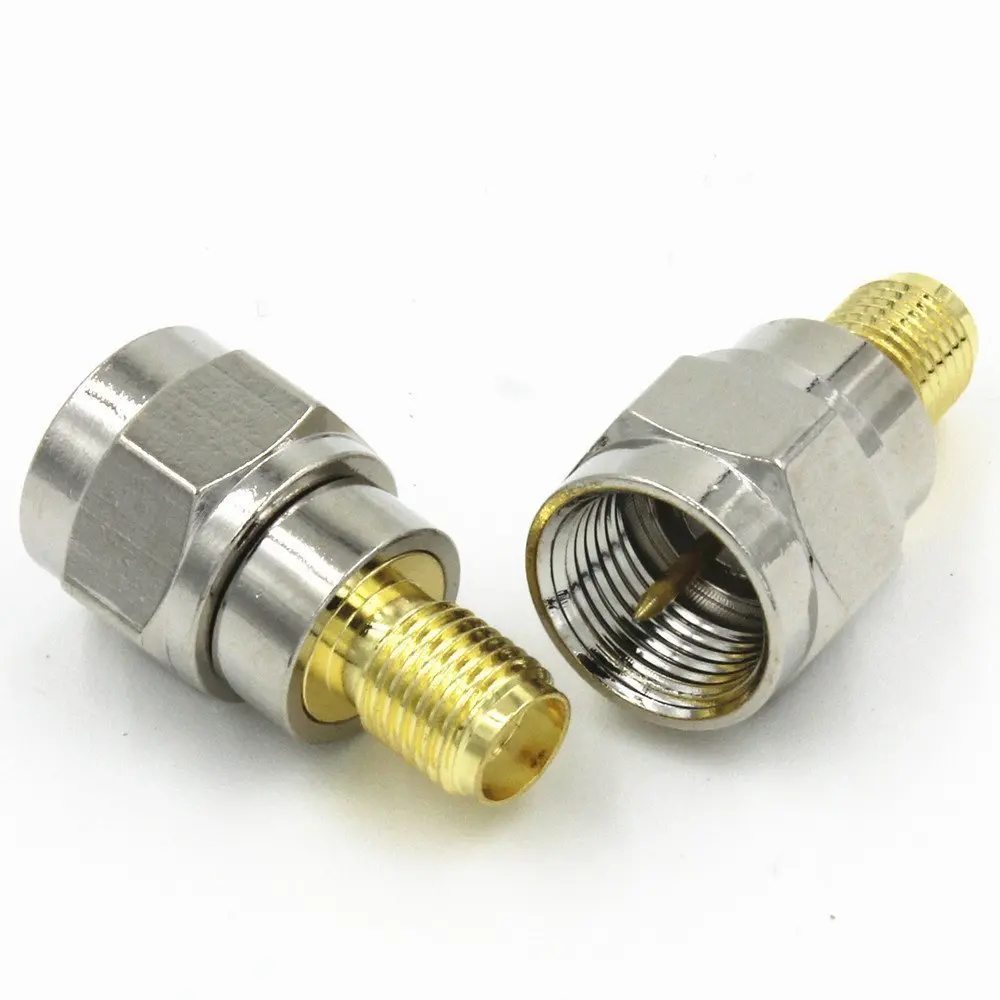 

50PCS COPPER F Male Plug to SMA Female Jack RF Coaxial Connector Adapter