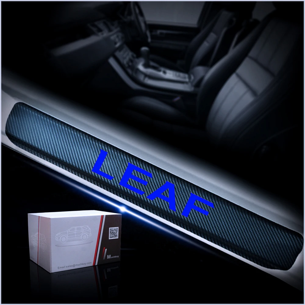 Автомобильный Стайлинг для Nissan Leaf, накладка из углеродного волокна для автомобиля, накладка на боковой порог двери, наклейка для автомобиля, автоаксессуары, запчасти, 4 шт. в комплекте